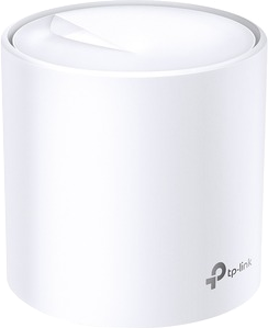 Routeur Wi-Fi TP-Link blanc, forme cylindrique, avec le logo TP-Link sur le côté.