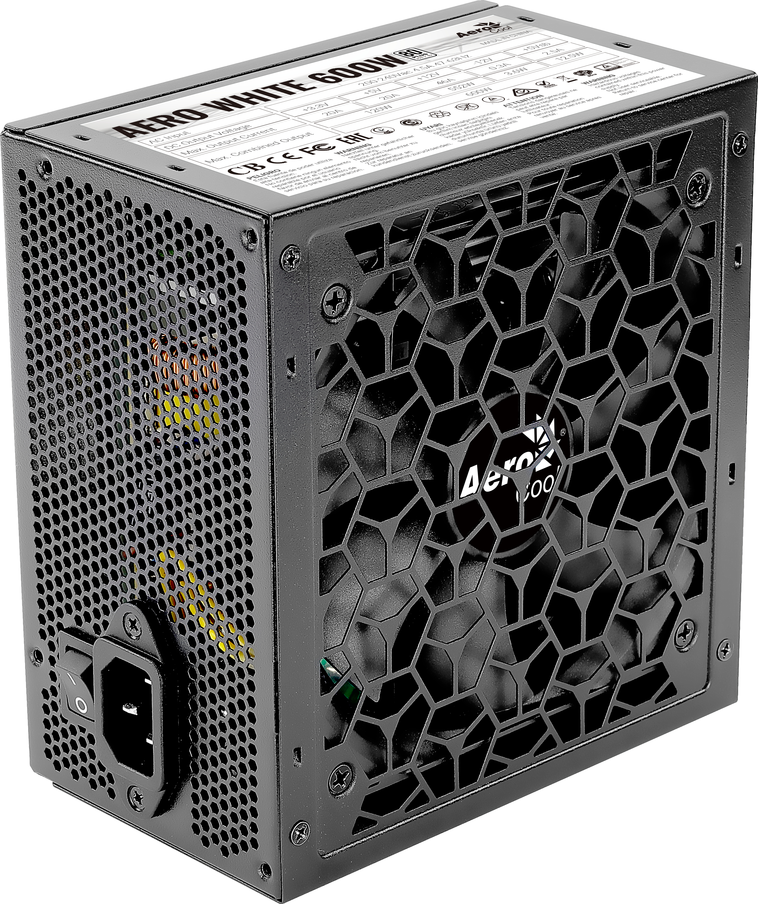 AEROCOOL ACPW-AR60AEC.11 Aero White PC-Netzteil 600 Watt 80 Plus