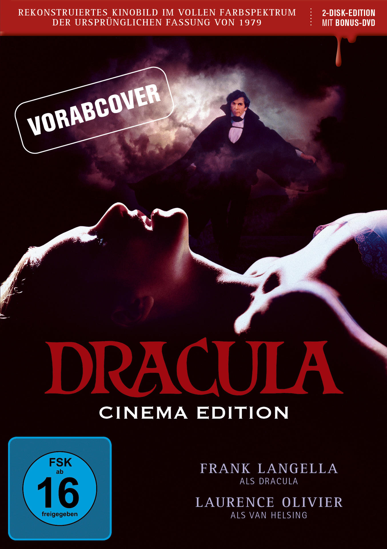 DVD-Cover: Dracula-Filmplakat mit Frau und Mann.