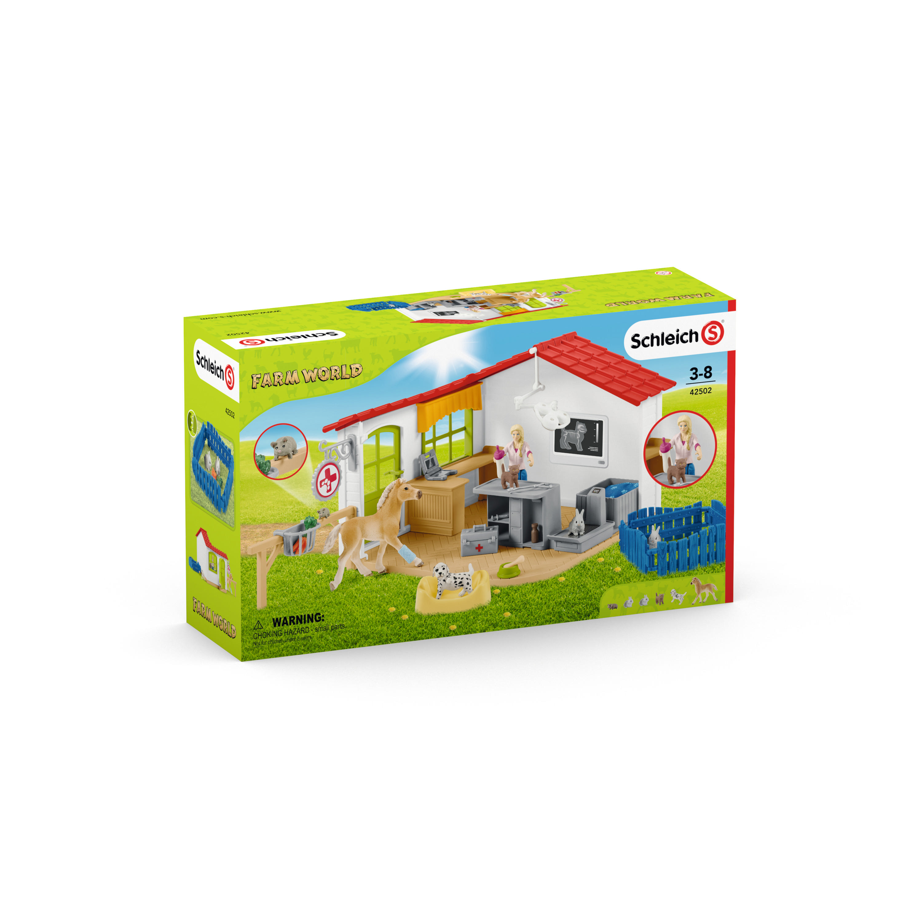 SCHLEICH 42502 - FARM WORLD - Tierarzt-Praxis mit Haustieren Spielset Mehrfarbig