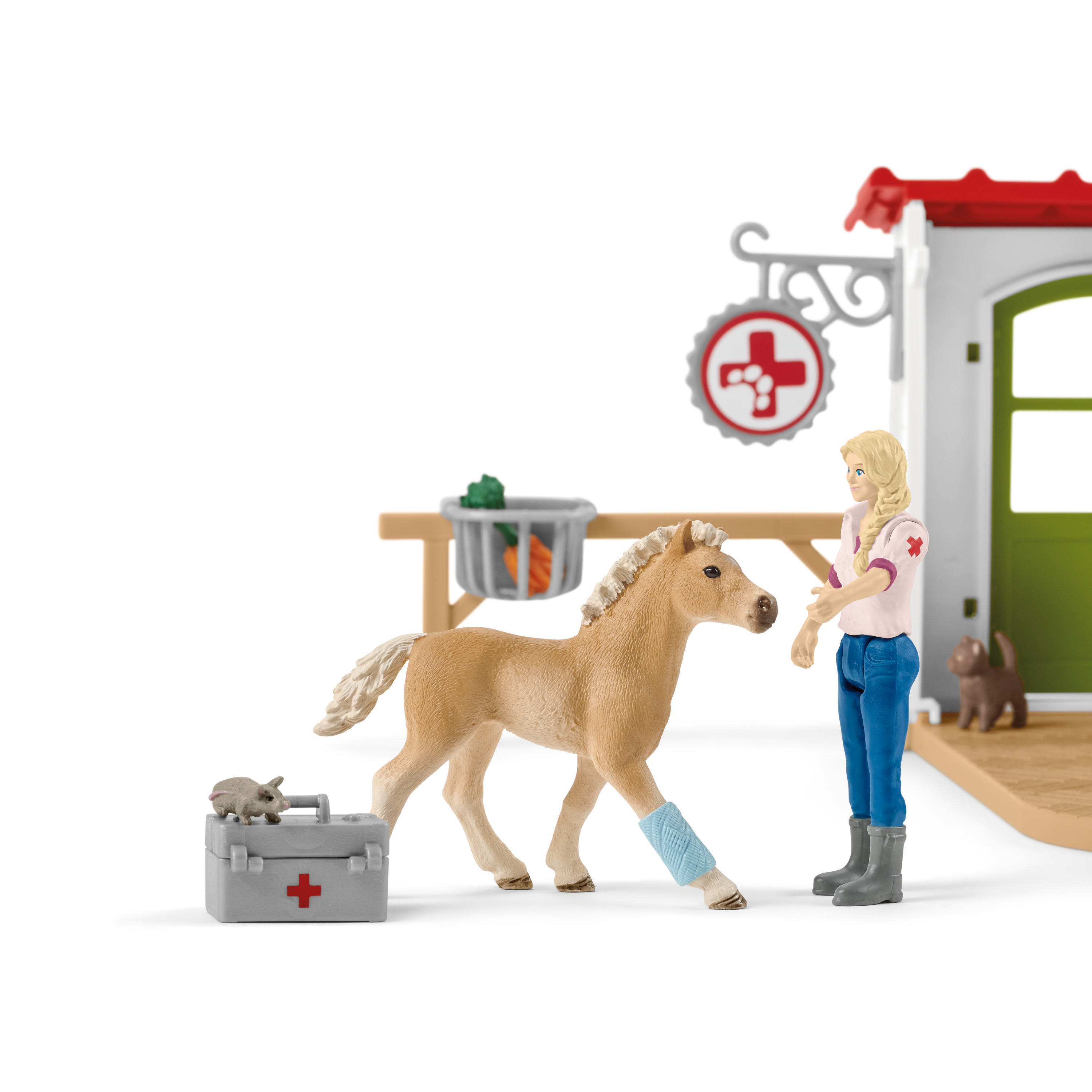SCHLEICH 42502 - FARM WORLD - Tierarzt-Praxis mit Haustieren Spielset Mehrfarbig