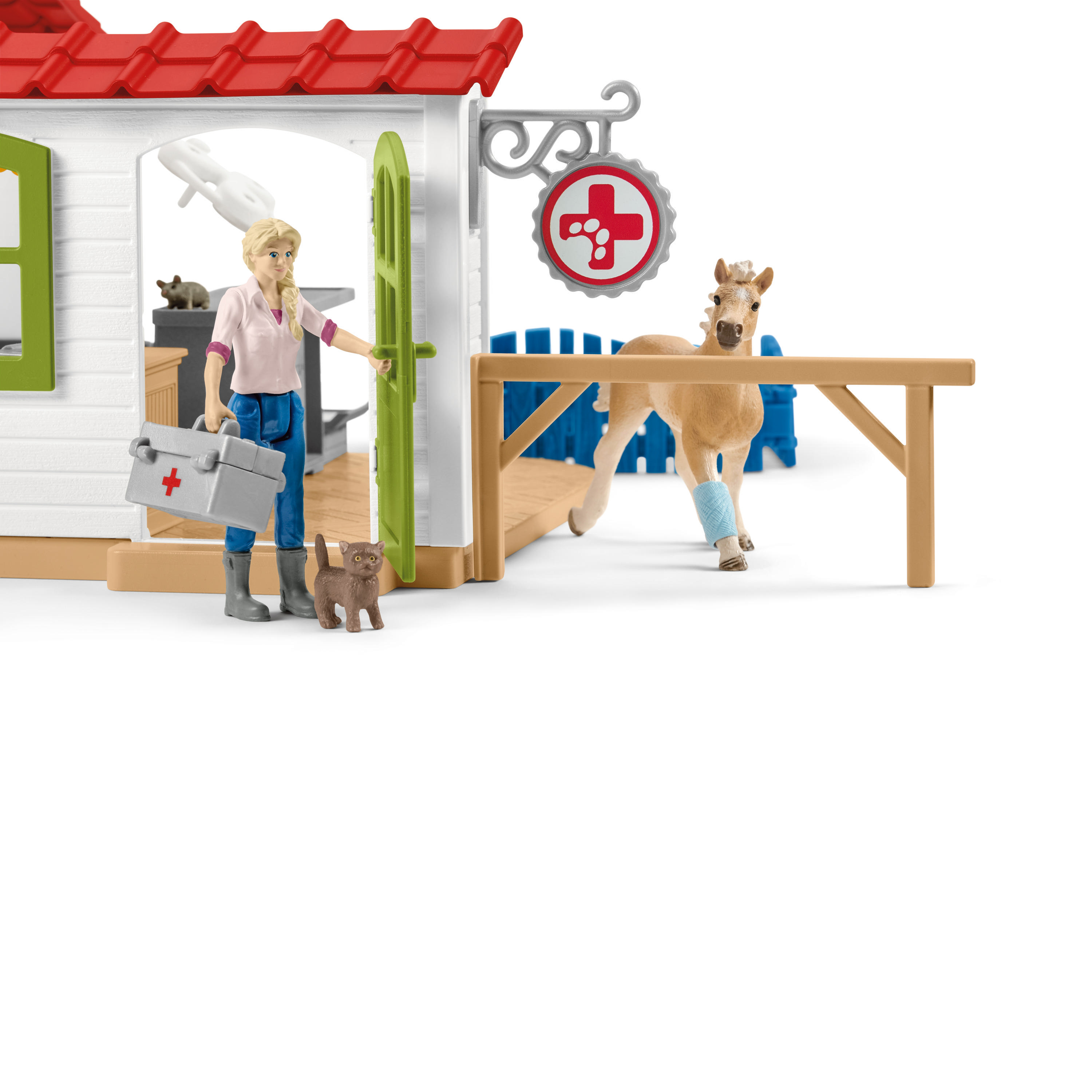 SCHLEICH 42502 - FARM WORLD - Tierarzt-Praxis mit Haustieren Spielset Mehrfarbig