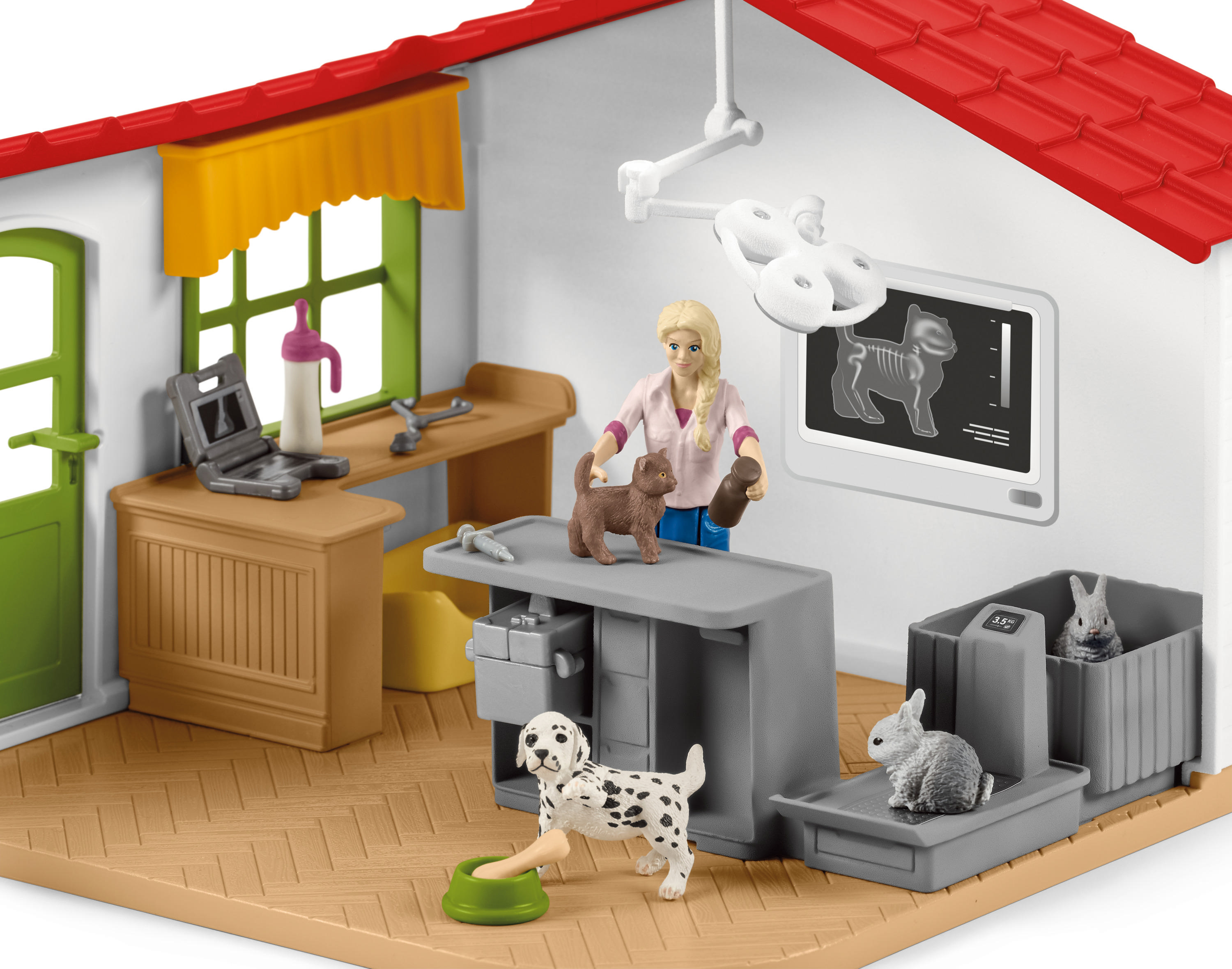 SCHLEICH 42502 - FARM WORLD - Tierarzt-Praxis mit Haustieren Spielset Mehrfarbig