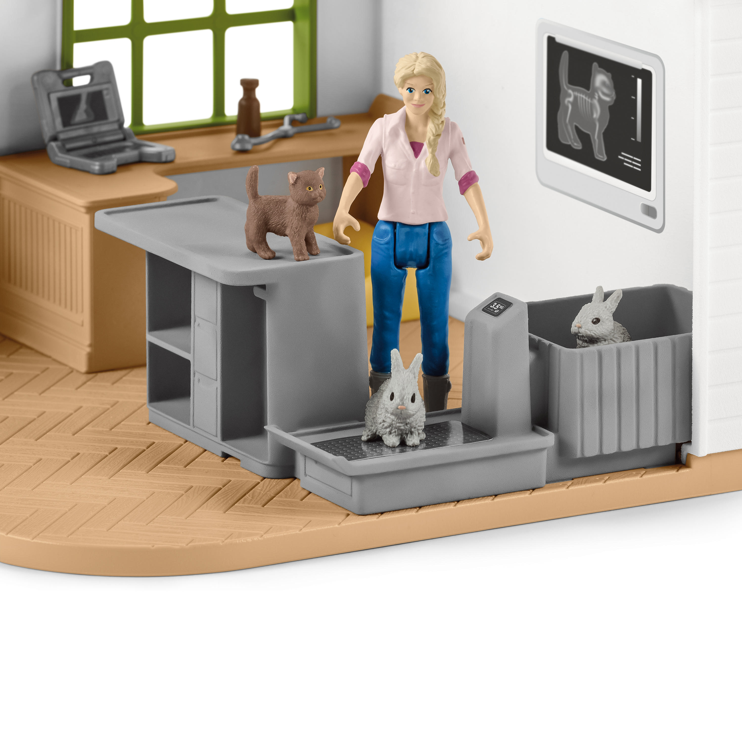SCHLEICH 42502 - FARM WORLD - Tierarzt-Praxis mit Haustieren Spielset Mehrfarbig