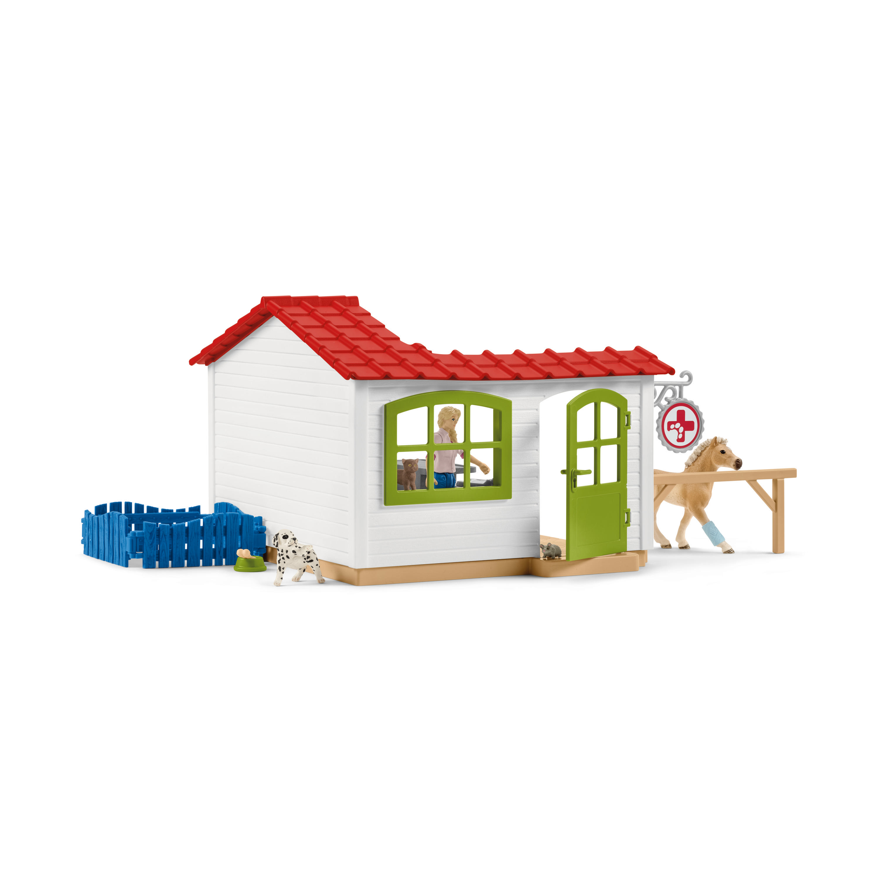 SCHLEICH 42502 - FARM WORLD - Tierarzt-Praxis mit Haustieren Spielset Mehrfarbig