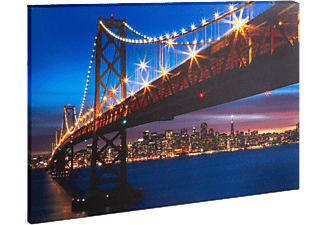 FAMILY POUND 58018I LED-es fali hangulatkép, "Golden Gate Híd", 38x48 cm