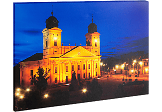 FAMILY POUND 58018K LED-es fali hangulatkép, "Nagytemplom Debrecen", 38x48 cm