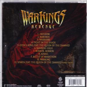 CD-Hülle Rückseite mit Titelliste und Grafikdesign aus roten und schwarzen Wirbeln.