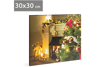 FAMILY POUND 58016D Karácsonyi LED-es fali hangulatkép, 30x30cm
