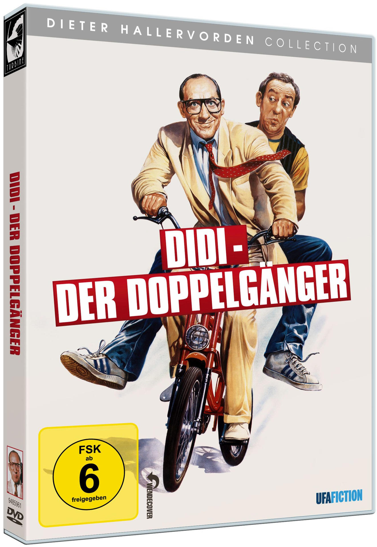 DVD-Cover mit Text und Bildern von zwei Männern auf einem Roller. Text auf Deutsch.