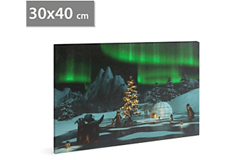 FAMILY POUND 58017I LED-es fali hangulatkép, "Sarkifény", 30x40cm