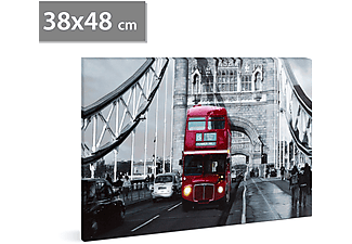 FAMILY POUND 58018E LED-es fali hangulatkép, "London bus", 38x48 cm