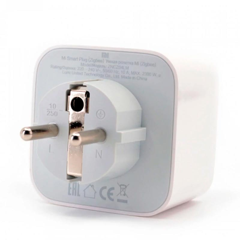 Enchufe inteligente - Xiaomi MI SMART PLUG ZIGBEE,  2300 W, Compatible con App, Asistente voz, WiFi, Blanco