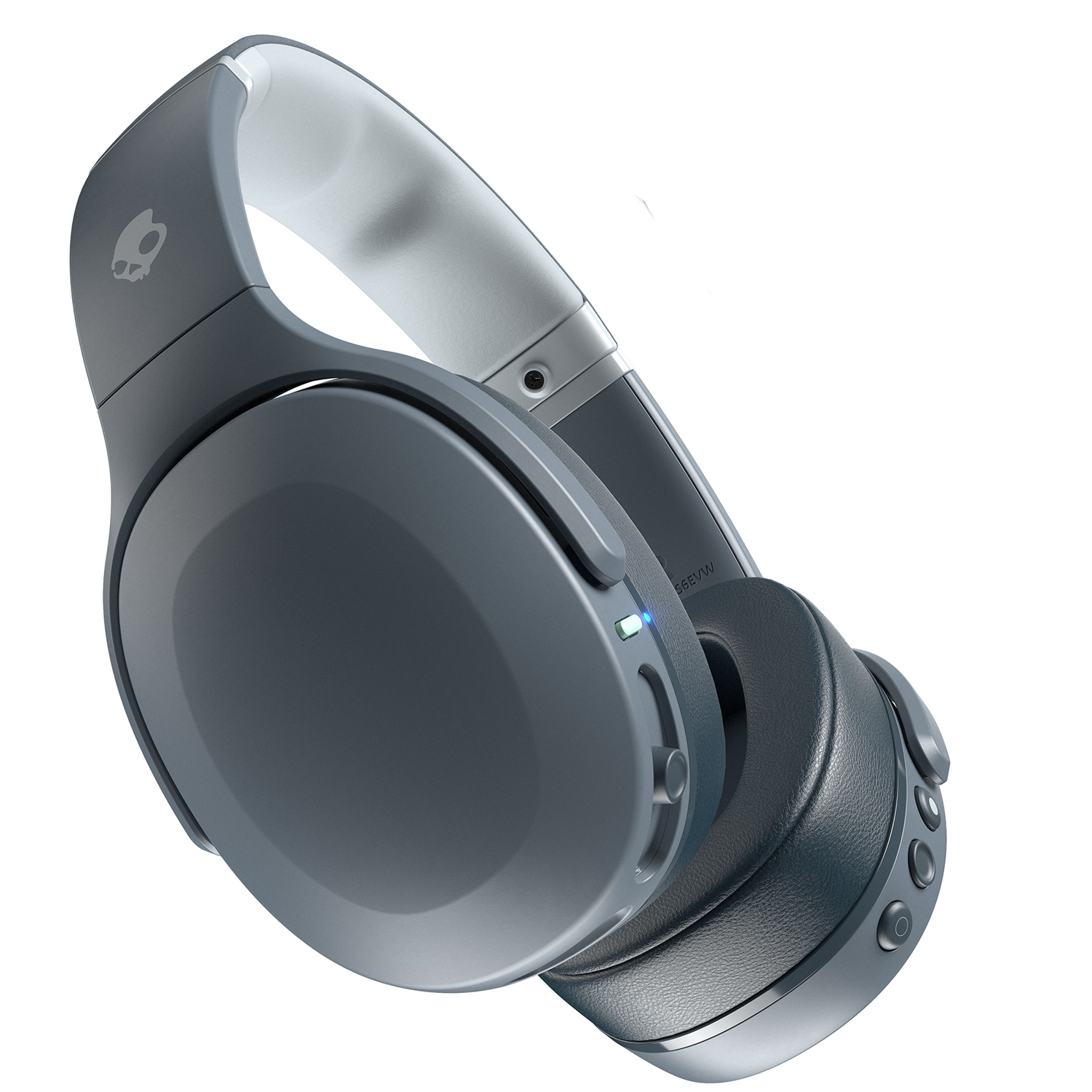 Gray and black wireless headphones. The earcups are oval.