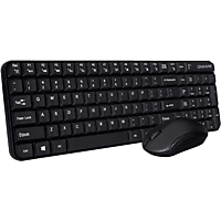 Qware - Office - Toetsenbord - Muis - Draadloos - 2.4ghz - USB - Desktopset - Combo - Waterford - Zwart - Qwerty