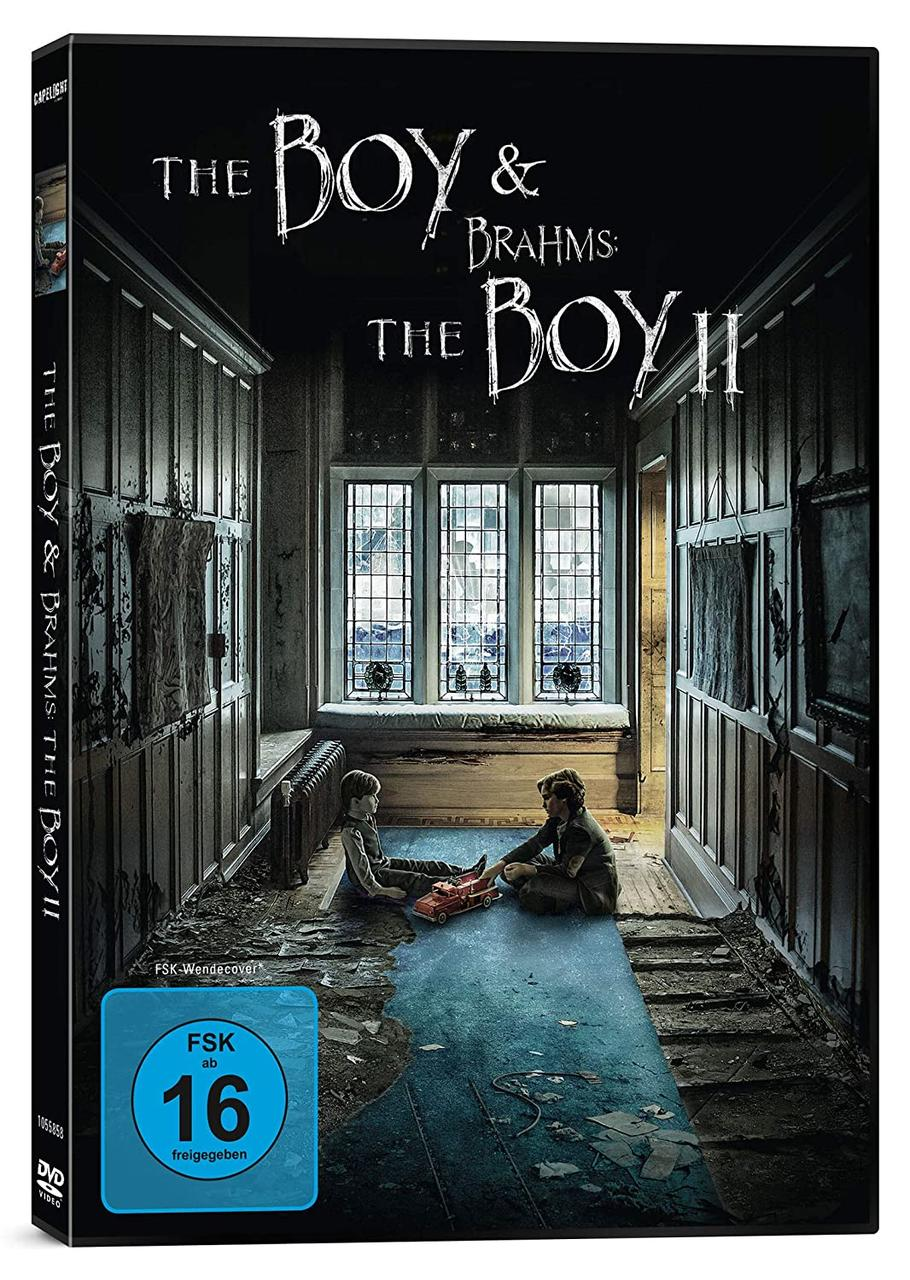 DVD-Cover von 'The Boy & Brahms: The Boy II', mit einer dunklen Flurszene.