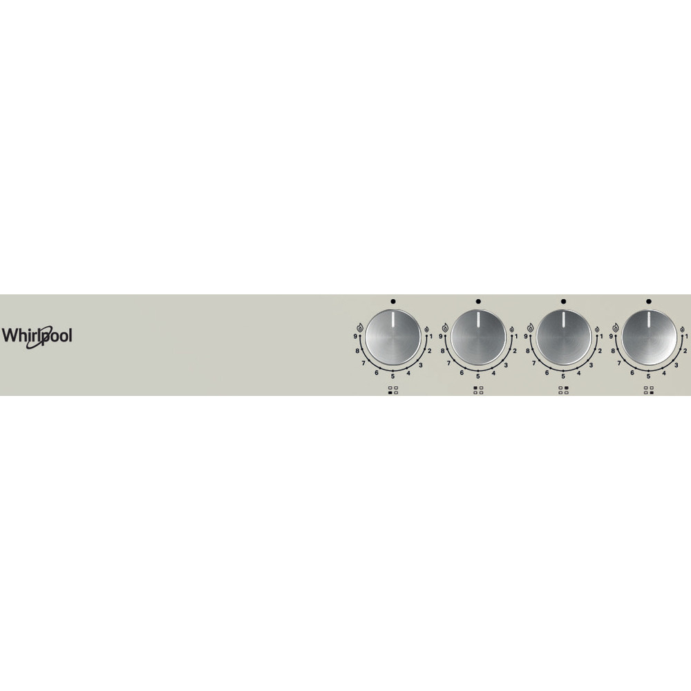 Whirlpool tűzhely vezérlőpanel. Négy gombja és számai vannak.