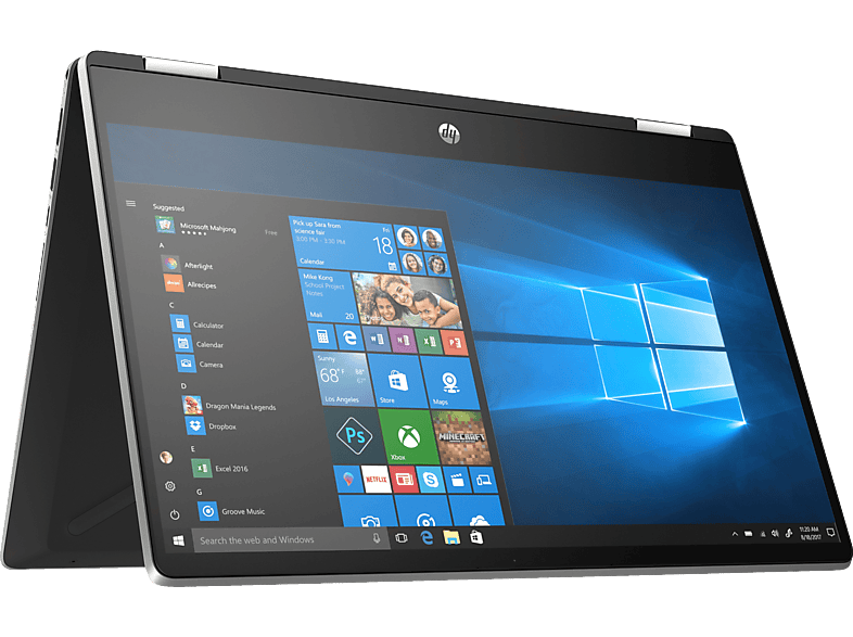 HP Pavilion x360 14-dh1301ng, Convertible mit 14 Zoll Display, Core™ i3 Prozessor, 8 GB RAM, 512 GB SSD, Intel® UHD Graphics, Silber