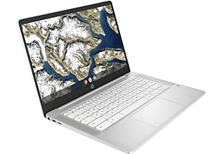 HP Chromebook 14a 14a-na0300ng, Chromebook mit 14 Zoll Display, Intel® Celeron® Prozessor, 4 GB RAM, 64 GB eMMC, Intel® UHD Graphics 600, Weiß