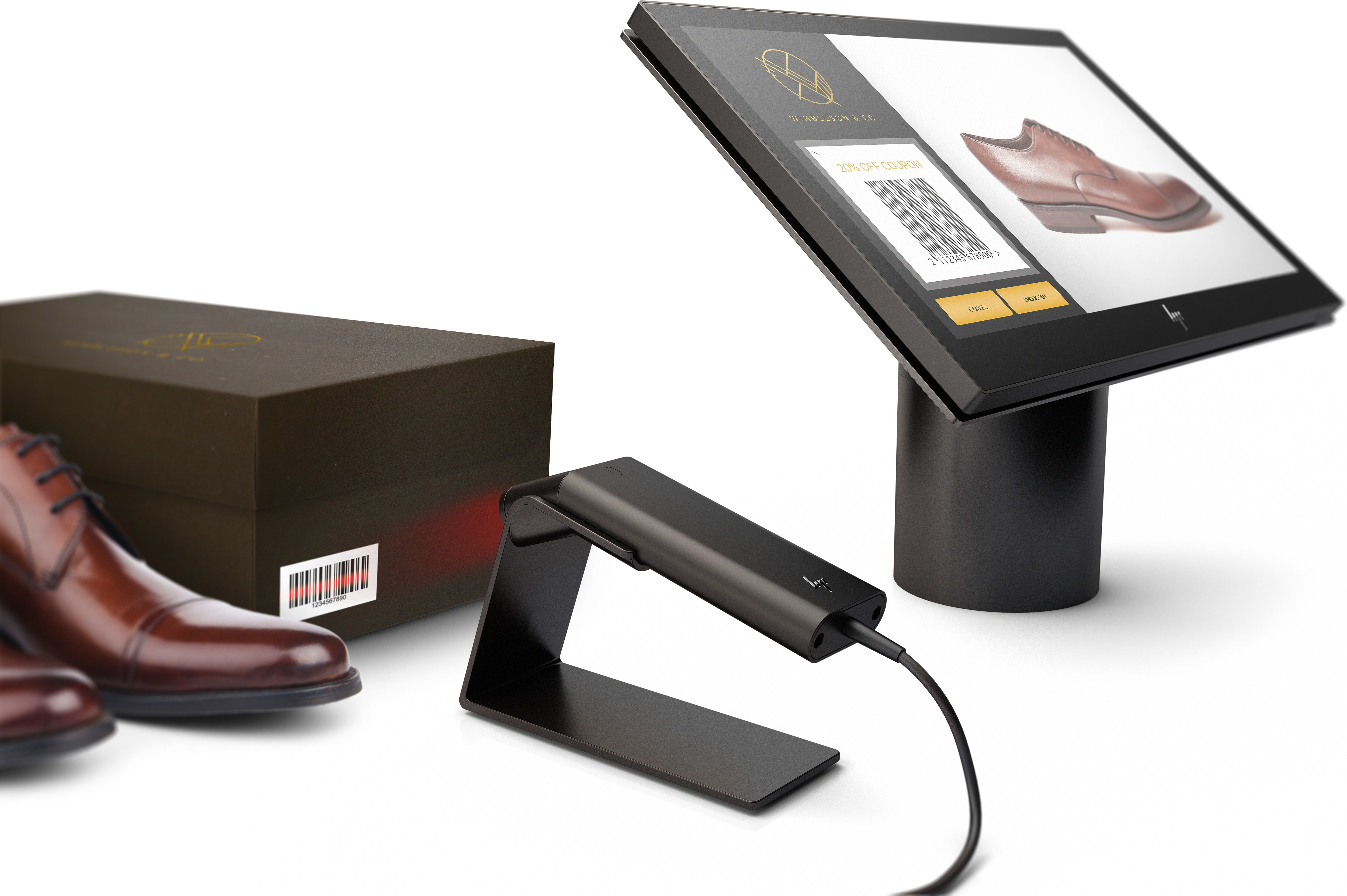 HP - B2B ElitePOS G1 Retail-System, Modell 141 - Celeron® 3965U - 4 GB - 128 GB