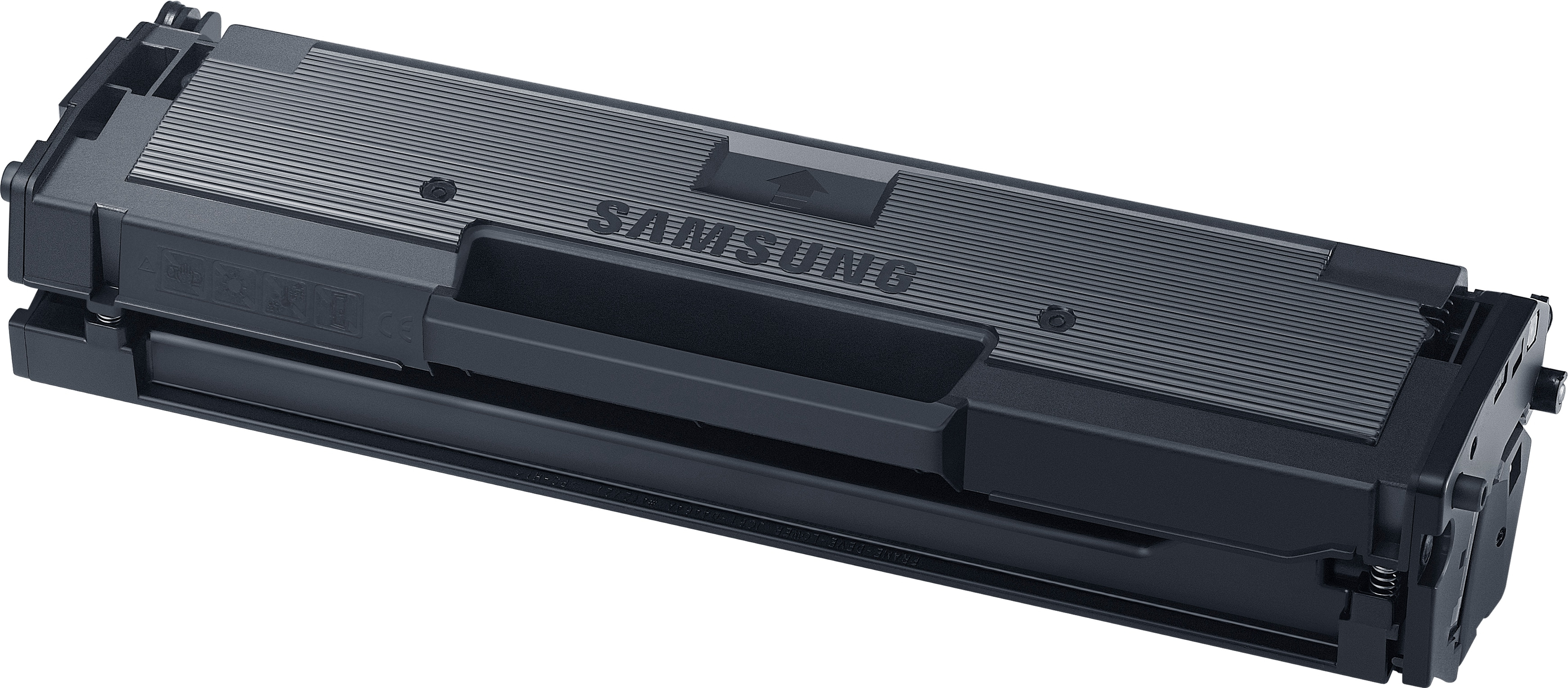 Eine schwarze Samsung-Tonerpatrone mit dem Wort SAMSUNG.
