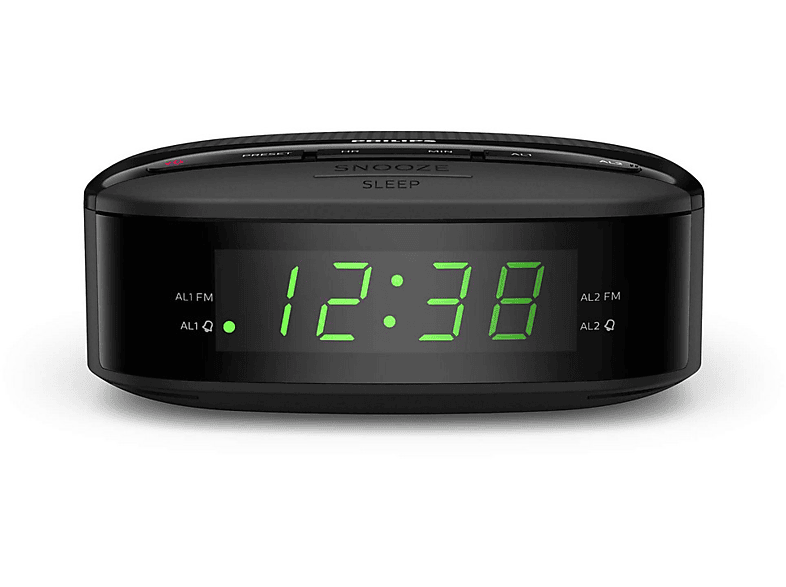 Radio despertador  Philips TAR3205, FM, Pantalla LED, Alarma Dual, Negro