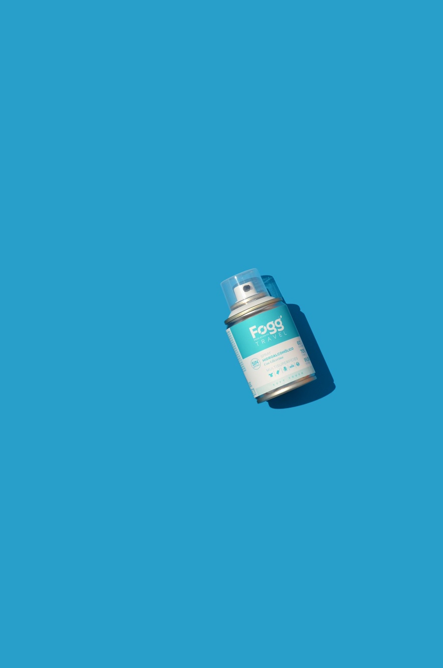 Spray limpiador - Fogg Hidroalcohólico 100 ml, Con Glicerina, 60" secado, 70% Etanol, 99,9% Efectividad