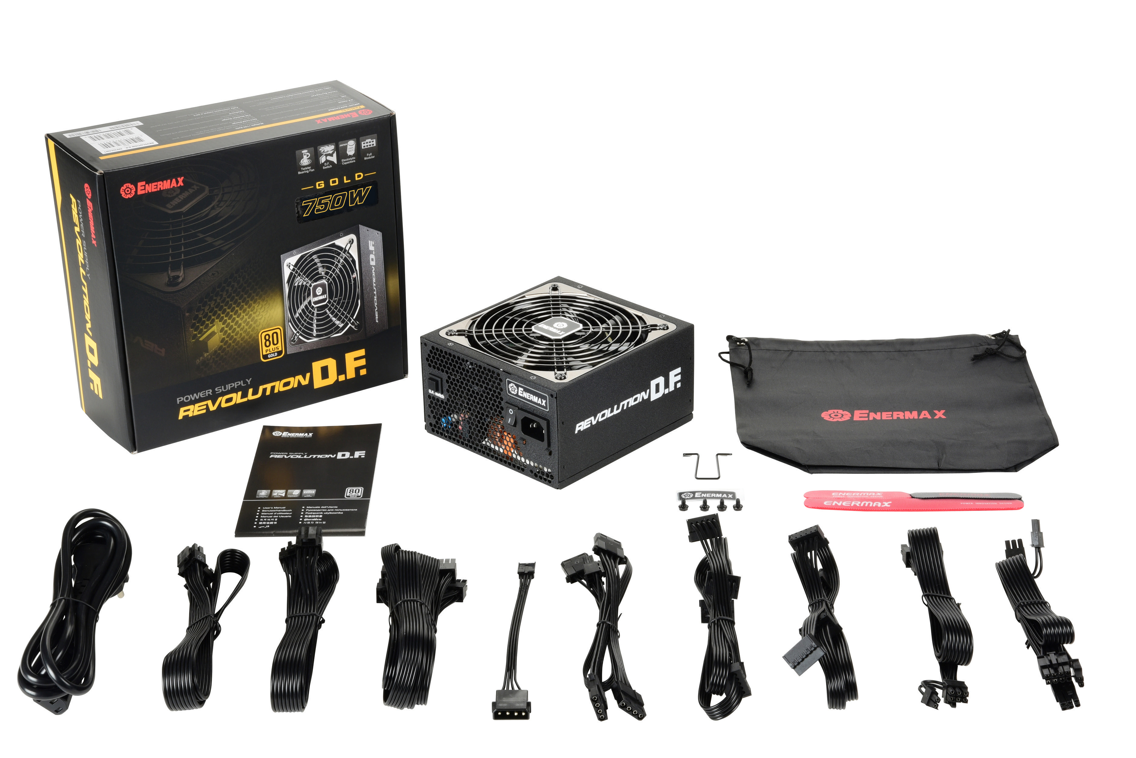 ENERMAX Revolution D.F. Netzteil 750W PC-Netzteil 825 Watt 80 PLUS® Gold, 2013 ErP Lot 6, 2014 ErP Lot 3, 617/2013