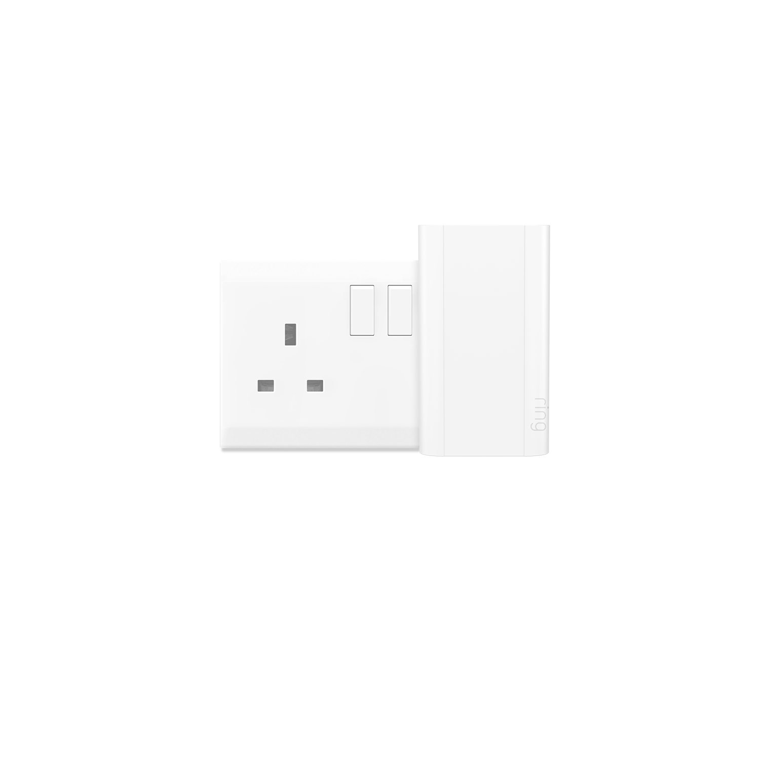 A white smart plug with a UK socket.
