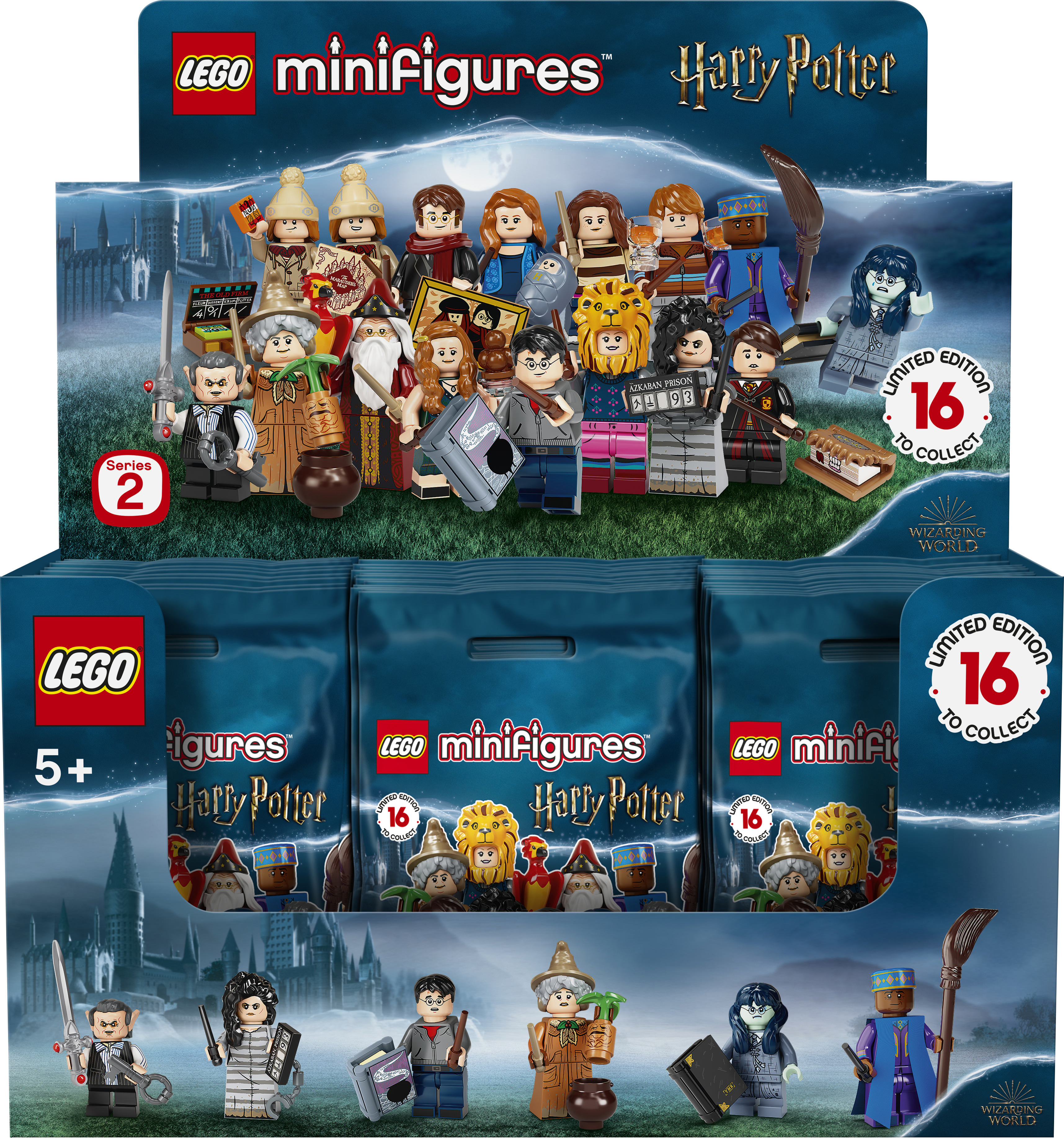 Lego Minifiguren-Box mit Harry-Potter-Charakteren. Eine Präsentation der Sammlung.