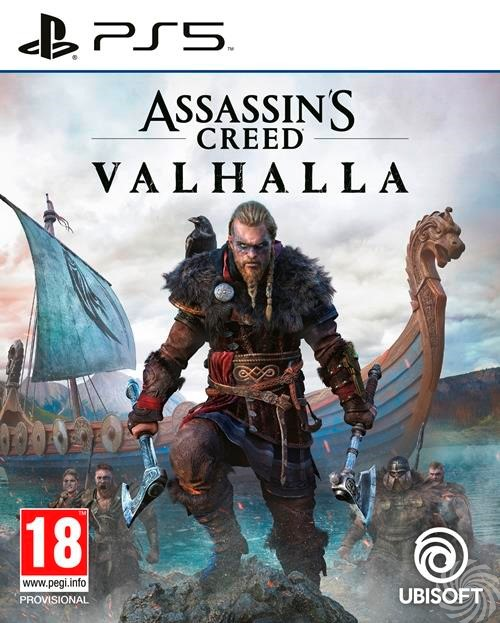 De cover van de Assassin's Creed Valhalla PS5-game.