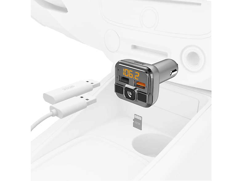 Hama 14165 FM-Transmitter mit Bluetooth®- und Freisprechfunktion — Foto 2 von 2