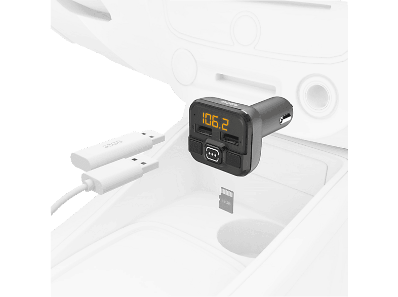 Hama 00014164 FM-Transmitter 87,6 - 107,9 MHz Zigarettenanzünder Grau