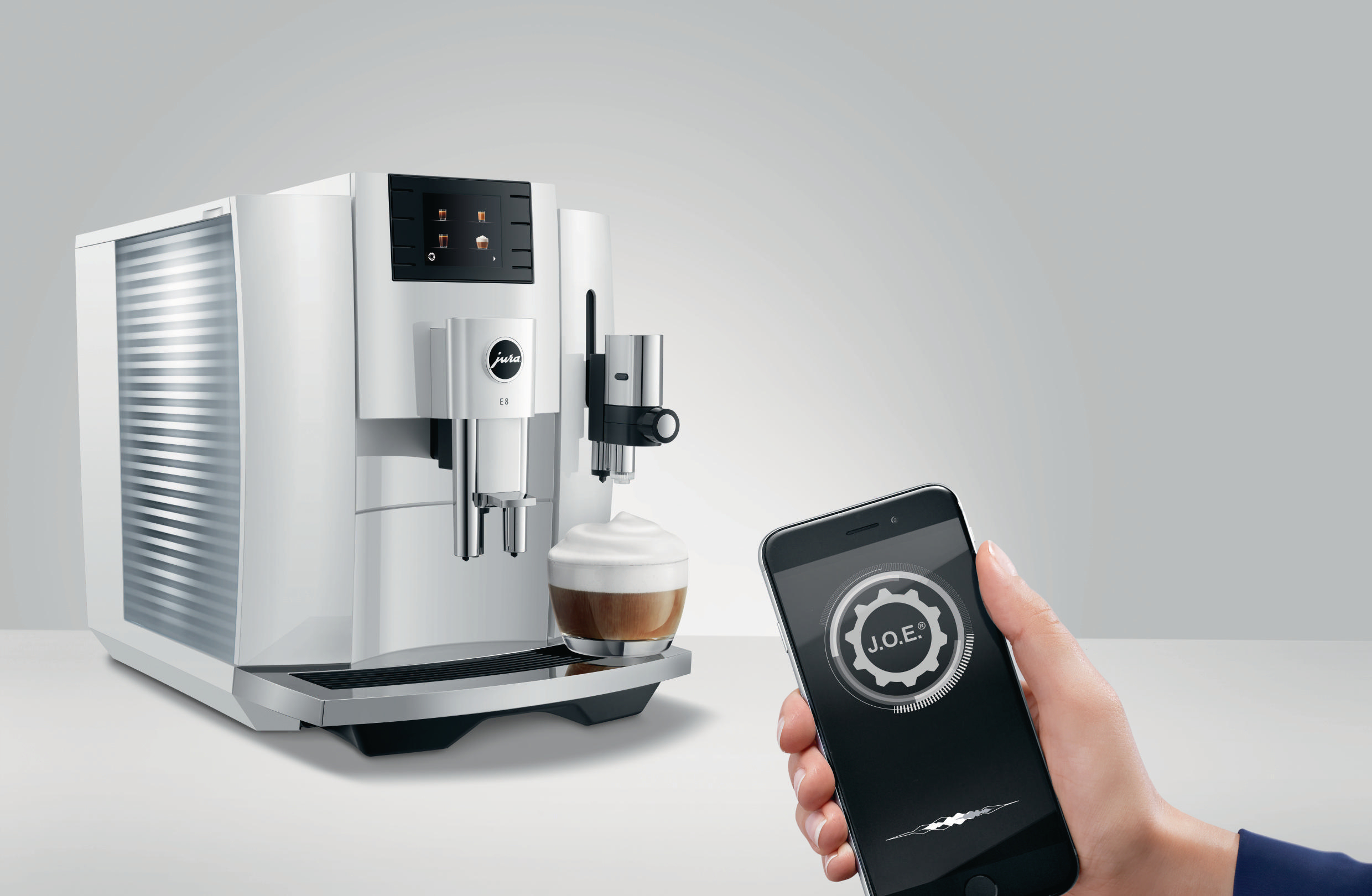 JURA E8 (EB) Kaffeevollautomat Piano White
