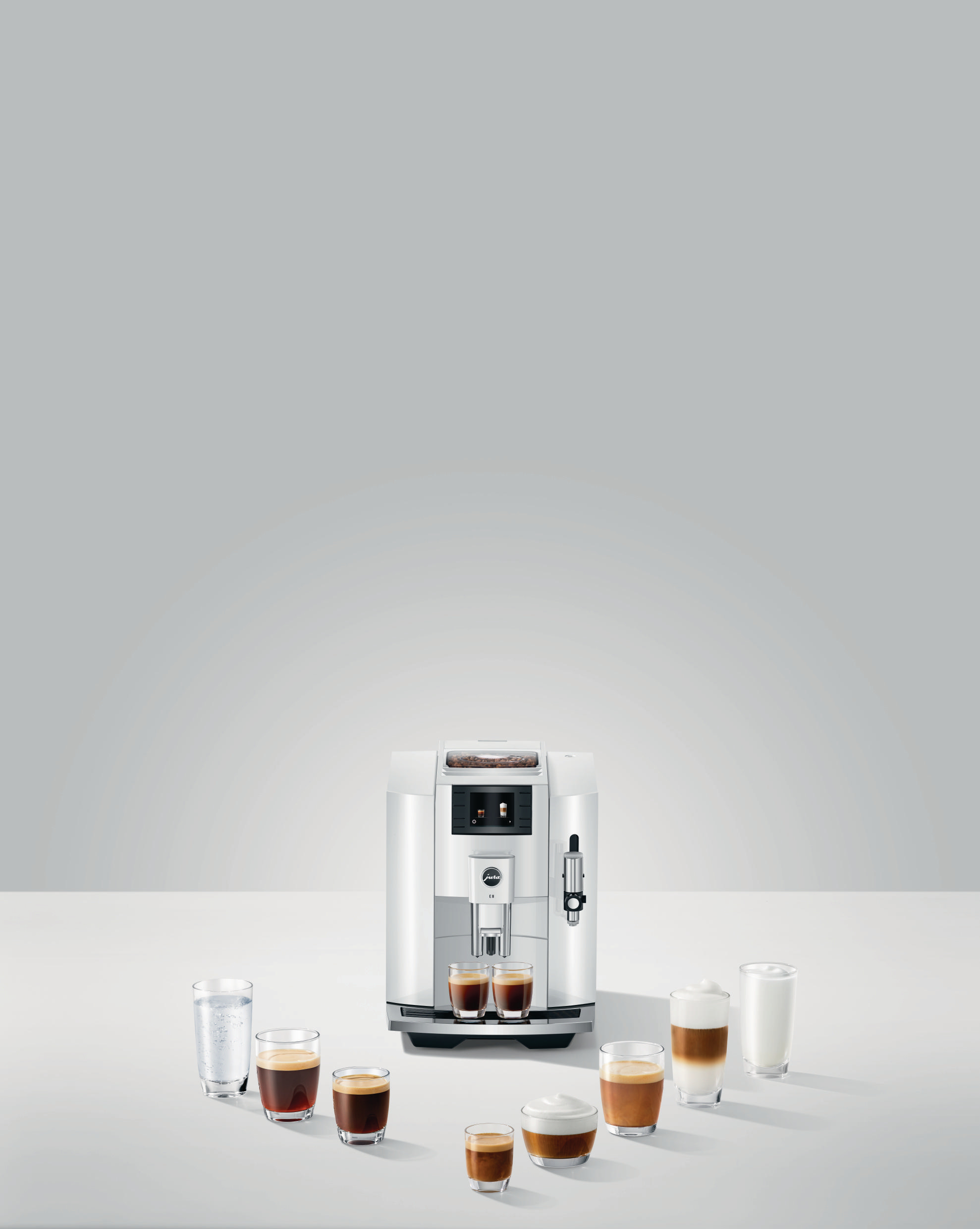JURA E8 (EB) Kaffeevollautomat Piano White