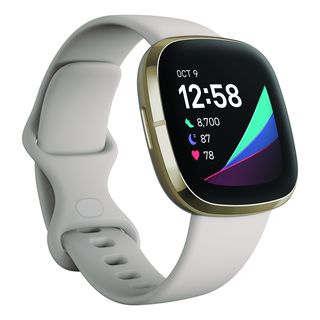 FITBIT Sense - Fitness-Smartwatch (Weiss/Gold)