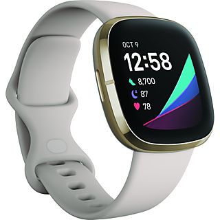 FITBIT Sense - Fitness-Smartwatch (Weiss/Gold)
