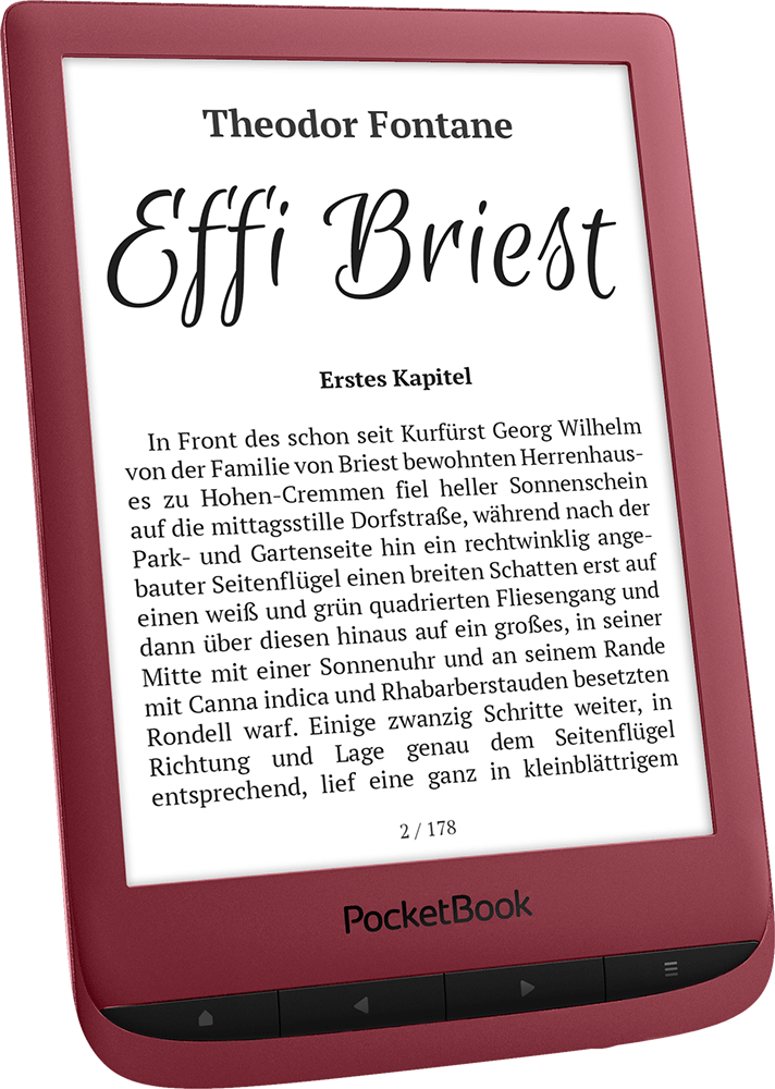 POCKETBOOK eBook Reader Touch Lux 5, Rot (PB628-R-WW)