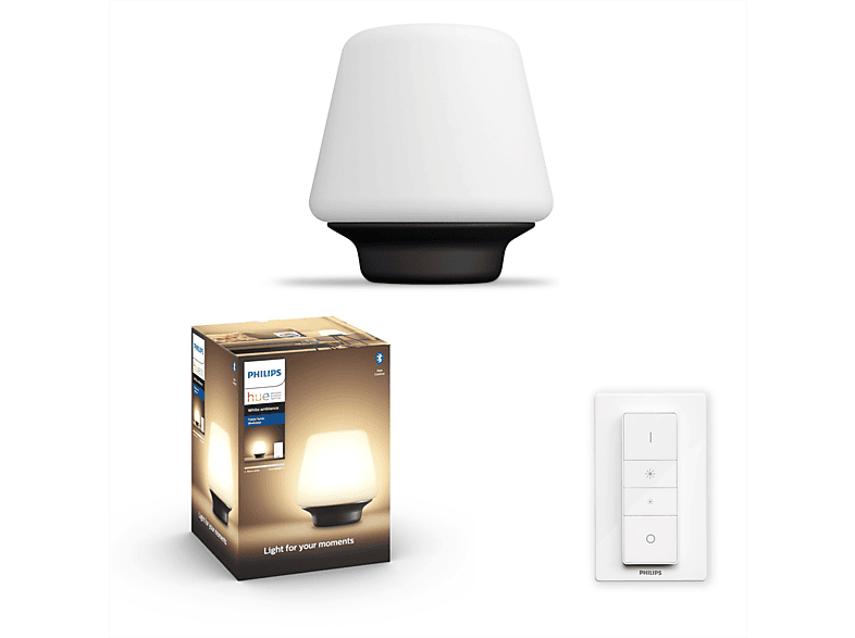 Philips Hue White ambiance wellness lampara de mesa inteligente led con bluetooth luz blanca compatible alexa y google home mando multicolor 4080130p6philips