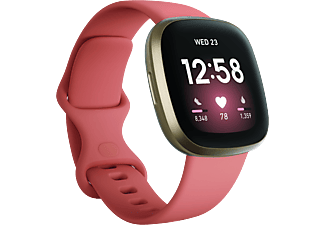 FITBIT Versa 3 - Smartwatch (Silikon, Pink/Gold)