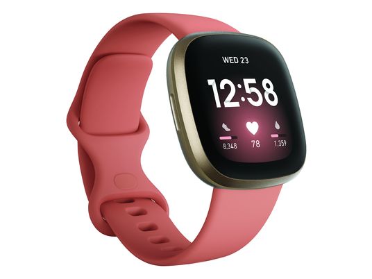 FITBIT Versa 3 - Smartwatch (Silikon, Pink/Gold)