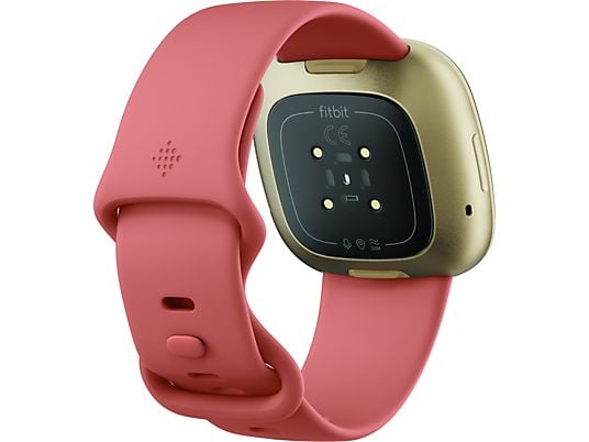 FITBIT Versa 3 - Smartwatch (Silicone, Rosa/Oro)