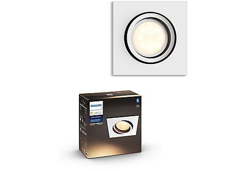 Lámpara - Philips Hue Milliskin, Foco empotrable LED, Luz Blanca, Cálida a Fría, Bluetooth, Blanco