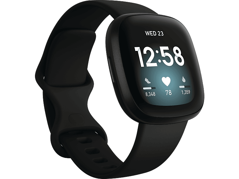 udvikling Arving bad FITBIT Versa 3 Smartwatch Aluminium Silikon, S, L, Black/Black Smartwatch  kaufen. Armband: Silikon, S, L, Farbe Black/Black | SATURN