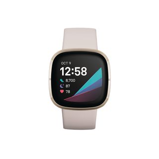 FITBIT Sense Smartwatch Stainless Steel Silikon, S, L, Lunar White/Soft Gold