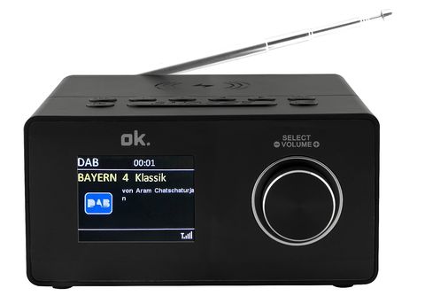 OK. Radiowecker OCR 530-B DAB+ QI mit DAB+ und induktives Laden