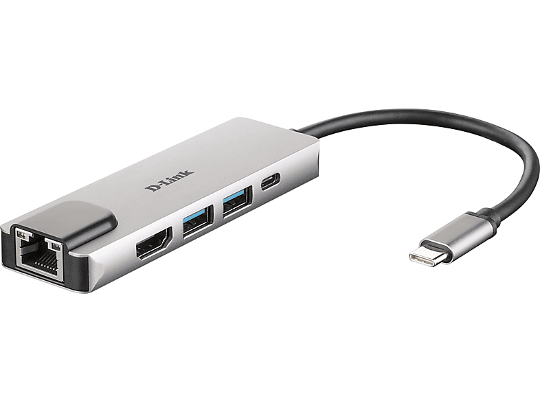 DUB-M520 Hub USB-C 5 en 1 con HDMI/Ethernet y suministro eléctrico