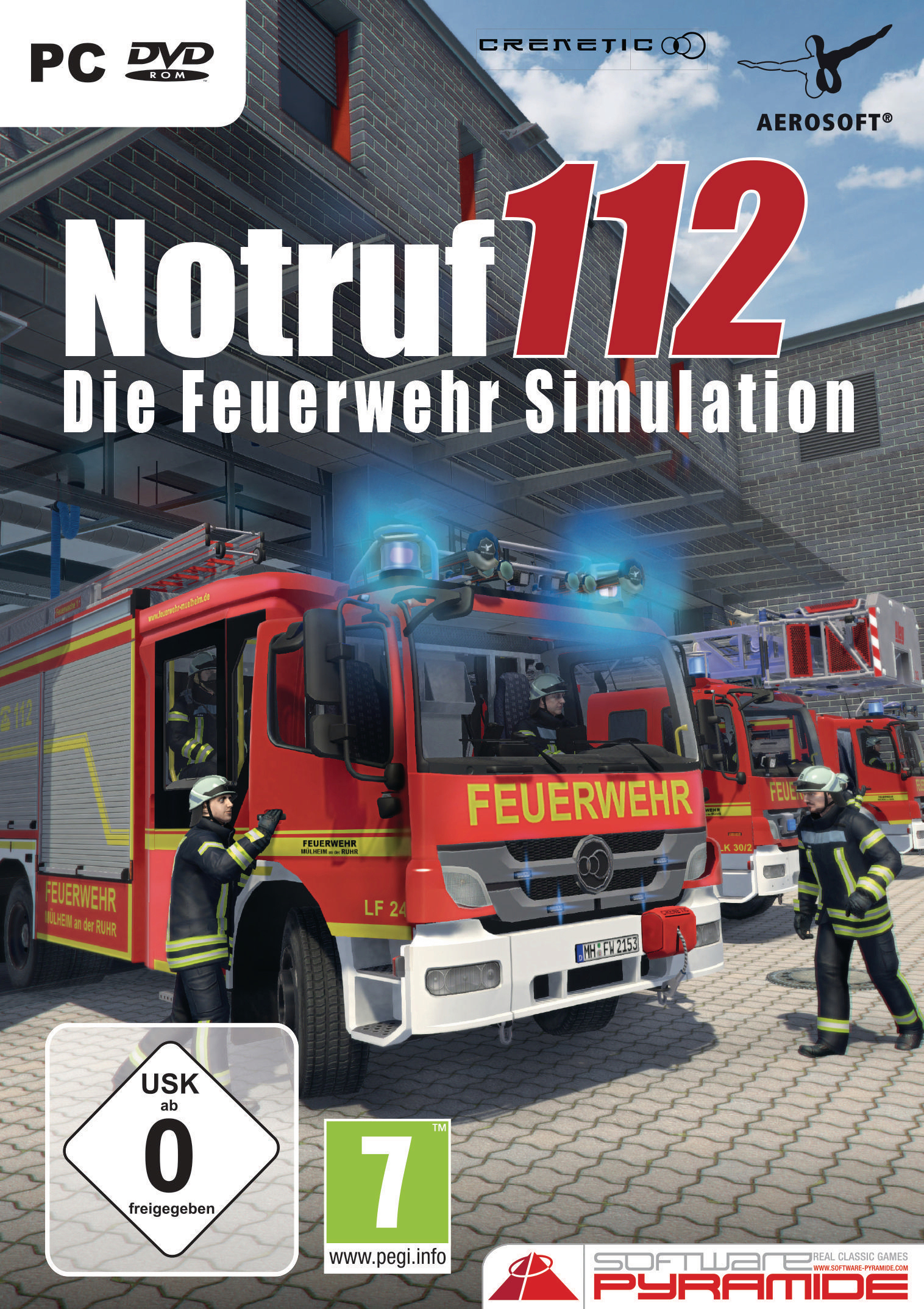 Spiel-Cover für Notruf 112: Die Feuerwehr Simulation, Feuerwehrauto.