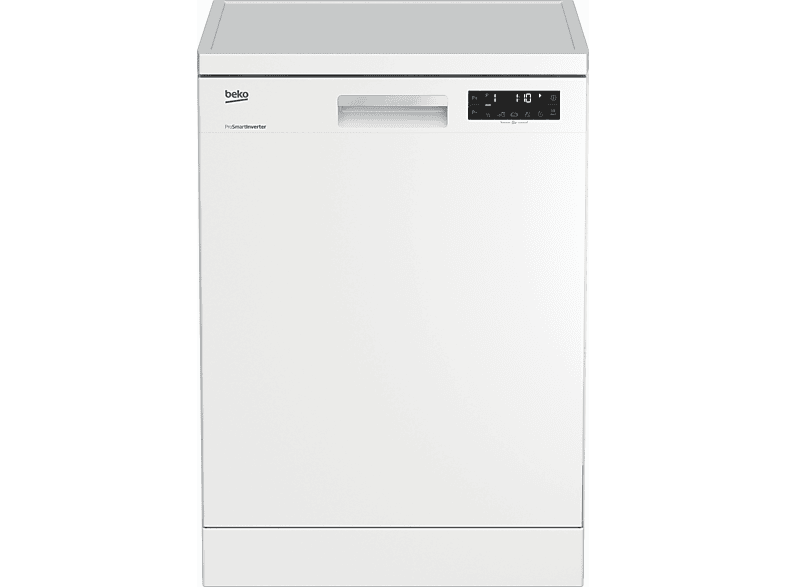 Lavavajillas - Beko DFN26420WAD, 9.5 l, 14 servicios, 6 programas, 59.8 cm, AutoDose, Libre instalación, Blanco