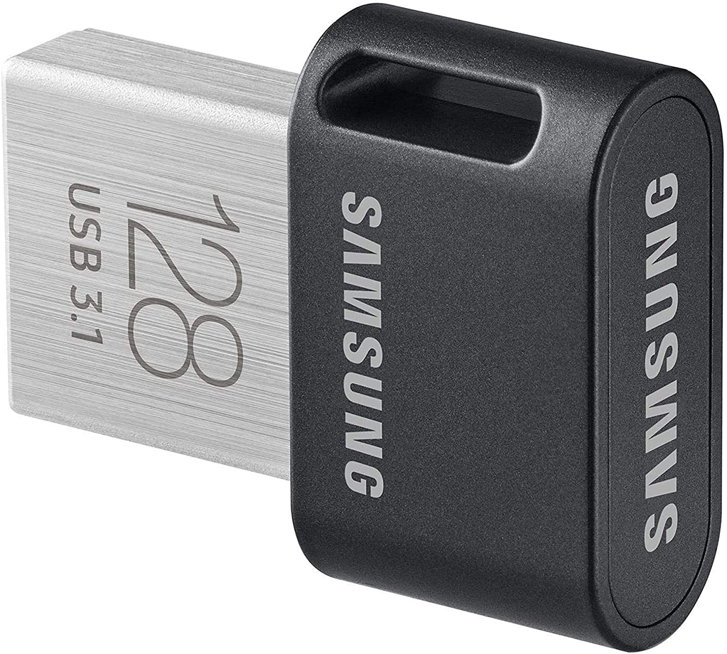 Dos unidades flash USB. Una plateada, otra negra. Ambas tienen la palabra SAMSUNG.